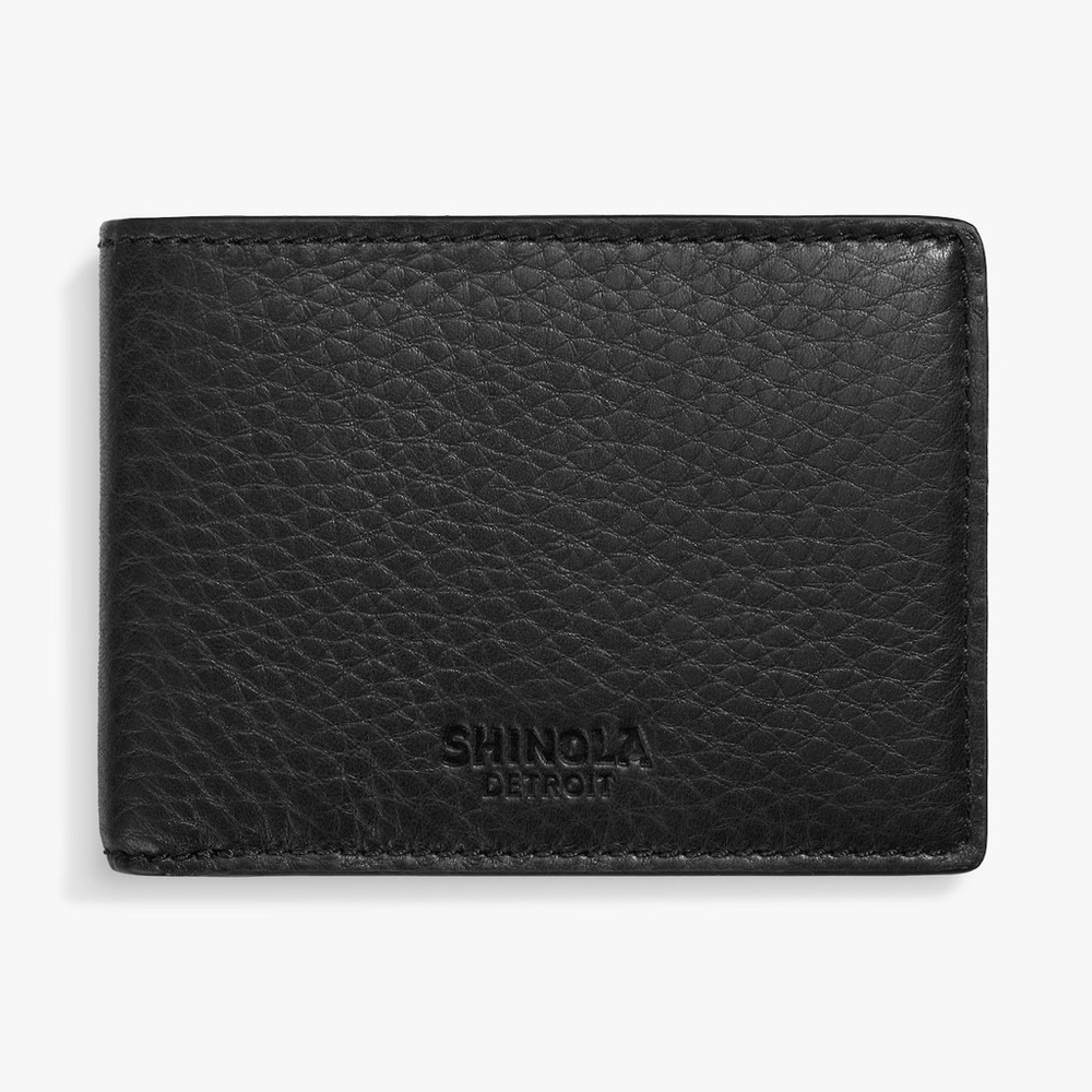 Shinola Men's Wallet Black Leather | Slim Bifold